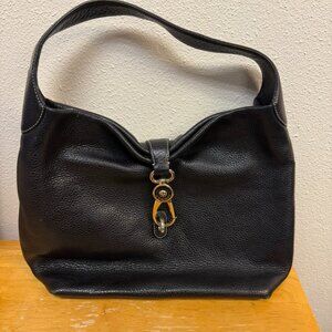Dooney & Bourke Pebble Grain Hobo Shoulder Bag – Black Leather